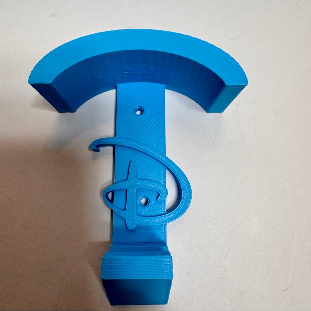 NWT handmade 3D-printed light blue wall-mounted hook for Disney ears